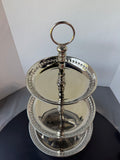 3-Tier Beaded Stainless Steel Pedestal Serving Stand