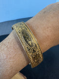 12K Gold Fill Etched Floral Cuff Bracelet