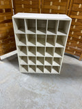White Particle Board Cube/Shoe Cubby Shelf, card board backing