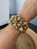 Julie Vos Antonia Mosaic 24K Gold Plated Cuff Bracelet