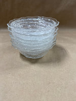 Set Of 6 Clear Glass Desert Bowls