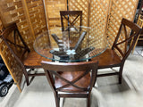 Round Glass Top Dining Table with (4) Chairs by Pier 1