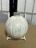 White Glass Ornament, 10 Available, PRICED INDIVIDUALLY