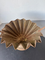 Rustic Vintage Pleated Metal Hearth Basket