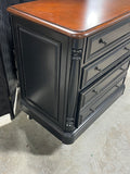 Two Tone (Black/Wood) Office Cabinet with File Drawer***HEAVY ITEM***READ DETAILS ON PICK UP POLICY***