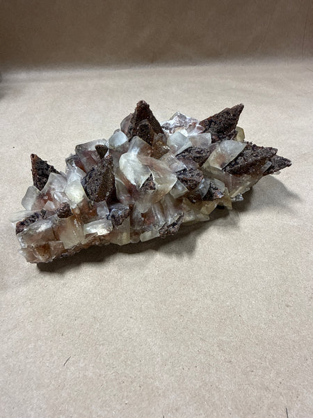 (G) Barite With Hematite Cluster
