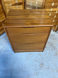 Danish Mid Century Modern Teak Veneer 3 Drawer Night Stand
