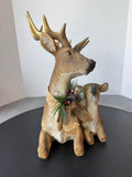Melrose Papa Deer and Fawn Large Resin Sculpture AS IS (READ DESCRIPTION CAREFULLY)