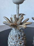 Pair of Napa Home & Garden Cast Iron Pineapple Pillar Candle Holders