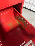 Red Metal Two Drawer File Cabinet