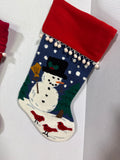 Snowmen Needlepoint Christmas Stockings - Pair (C)