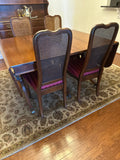 Drop Leaf Table with (2) Leaves, and (4) Can Back Chairs