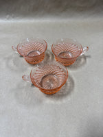 Miss America Pink Anchor Hocking Tea Cups — Set Of 3