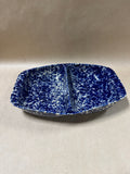 Bennington Pottery Dark Blue Agate Divided Baking Dish (A)