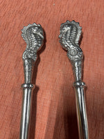 Seahorses Pewter Salad Fork/Spoon Set