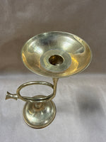 Brass French Horn Candle Stick Holder