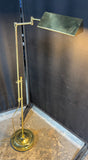 Hollywood Regency Style Adjustable Brass Swing Arm Floor Lamp (WORKS)