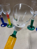 Colorful Czech Republic Long Stem Cordial Glasses - Set Of 6