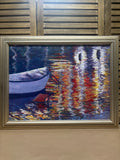 “Dock Reflections” Original Painting by Local Artist Ginger Olansen; Signed