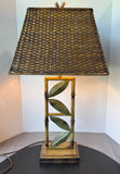 Metal Bamboo 3-Way Lamp with Woven Rattan Shade (WORKS)