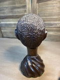 African Tribal Man Wooden Bust