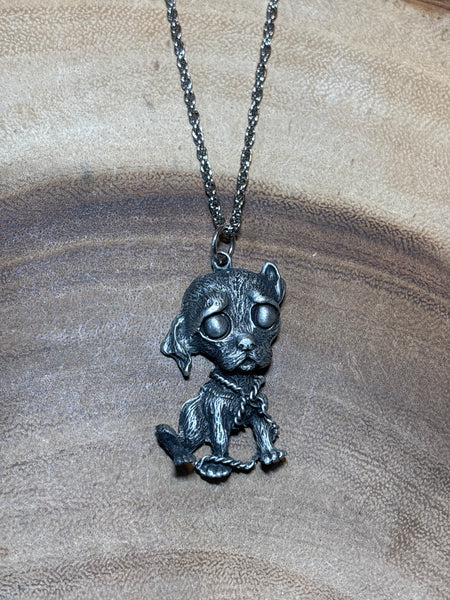 Necklace with Pewter Dog Pendant