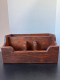Heavyweight Vintage Wooden Desk Organizer