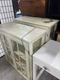 Master Craft Lighted 2 pc Cream Painted/Glass Display Cabinet
