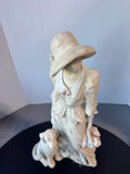 Alice Heath Signed Woman & Dog Sculpture