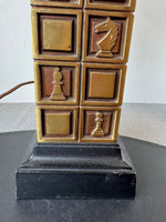 Laurel Lamp Co. Brass Chess Table Lamp (WORKS)