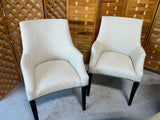 Upholstered Chairs with Tack Accents, Set of 2, Linen Color Fabric (Set B)