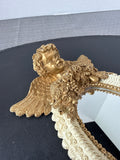 Cream And Gold Ornate Resin Cherub Wall Hanging Mirror