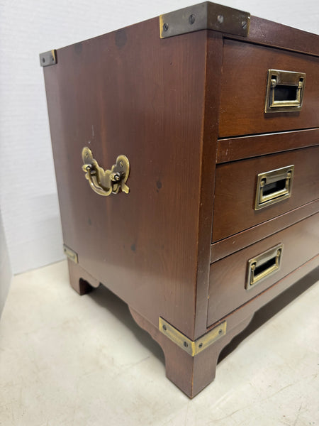 Hekman Campaign-Style Chest with Brass Pulls – Williamsburg Estate