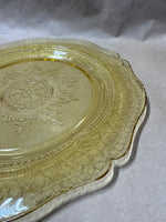 (B) Round Amber Depression Federal Glass Serving Plates