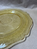 (B) Round Amber Depression Federal Glass Serving Plates