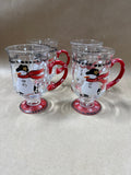 Hand Painted Christmas Snowman Mugs - Set Of 4