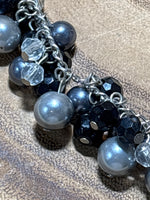 Black, Silver & Clear Beaded Necklace