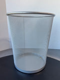 Silver Metal Mesh Round Wastebasket