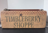 Timbleberry Shoppe Primitive Style Wooden Planter or Storage Box with Leather Strap