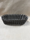 Dark Brown Plastic Woven Bread Basket