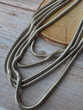 Multi-Layered Cascading Liquid Silver Tone Snake Chain Necklace