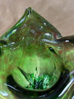 Green Murano Style Handkerchief Glass Vase