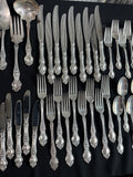 67-Piece RW&S Wallace Violet Vintage Sterling Silver Flatware Set
