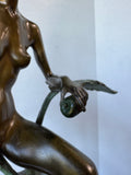 Signed & Numbered Charles Cropper Parks Bronze & Marble Eve Sculpture