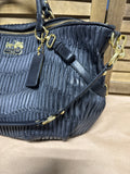Coach Madison Gathered Black Leather 2Way Satchel Shoulder With Tags
