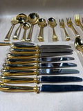Gold Tone Supreme By Towel Flatware Set - 45 Pieces