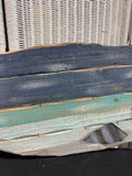 Distressed Wooden Slat Humpback Whale Hanging Decor with Tin Accents