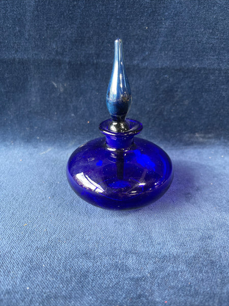 Lundberg Studios 1986 Signed/Numbered Cobalt Blue Glass Perfume Bottle