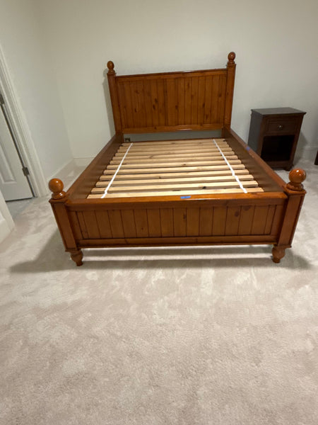 (C) Pottery Barn Kids Double Bed with Rails and Slats