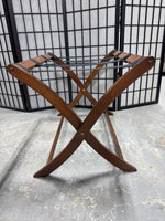 Dark Wooden Folding Luggage Rack
